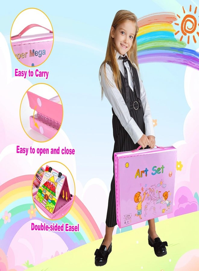 GOLDGE Art Supplies, 230 PCS+ Drawing Art Kit, Kids Art Set with Double Sided Trifold Easel, Colored Pencils, Crayons, Oil Pastels, Watercolor Pens, Coloring Book, Gifts for Girls Boys 4-12, Teens, Beginners - Image 5